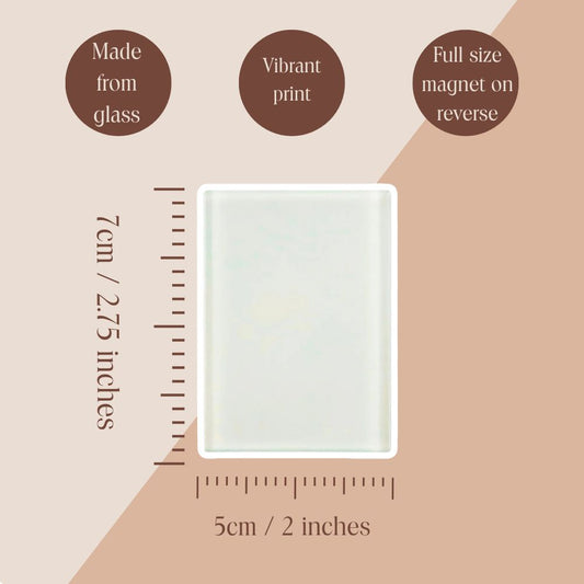 Sun Sea Serenity Glass Magnet – Layered Sun Over Ocean Retro Design