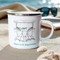 Dunes and Daydreams Enamel Mug – Vanlife Line Art Beach Scene Camping Coffee Cup
