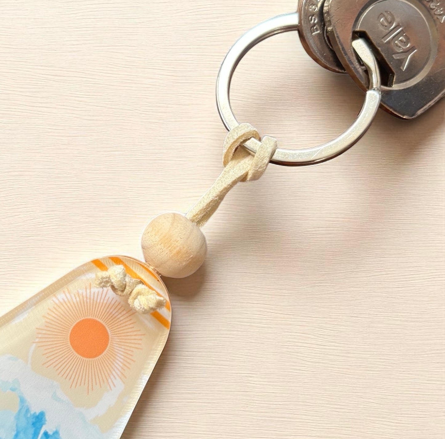 Pura Vida Boho Motel Style Acrylic Keyring – Sun & Sea Design