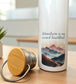 Adventure Is My Second Heartbeat Metal Water Bottle – 500ml Stainless Steel Insulated Flask with Pastel Mountain & Hiking Path Design