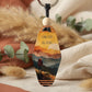 Slow Steps, Big Views Keyring – Retro Motel Style Boho Keychain with Watercolour Mountain & Hiking Design, Gift for Hikers & Nature Lovers