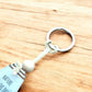 Nature Sets The Pace Keyring – Retro Motel Style Boho Keychain with Watercolour Female Mountain Biker Design, Gift for Cyclists & Outdoor Lovers