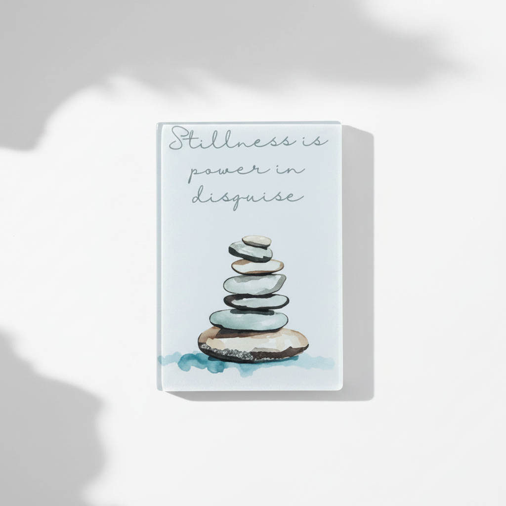 Stillness In Disguise Glass Magnet – Stacking Stones Design