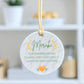 Meraki Ceramic Round Ornament - Minimalist Definition Decoration - Inspirational Word Gift