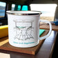 Dunes and Daydreams Enamel Mug – Vanlife Line Art Beach Scene Camping Coffee Cup