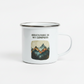 Adventure Is My Compass Enamel Mug – 12oz Camping Coffee Cup with Mountain Design