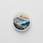 Adventure Is My Second Heartbeat Round Coaster – Watercolour Mountains Hiking Design | Outdoor Explorer Décor