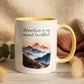 Adventure Is My Second Heartbeat Ceramic Mug – Watercolour Mountain Design