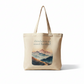 Adventure Is My Second Heartbeat Tote Bag – Pastel Watercolour Mountains