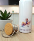 Stride Steady Spirit Calm Metal Water Bottle – 500ml Stainless Steel Insulated Flask with Watercolour Rainbow Female Runner Design