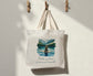 Cold Water Fierce Heart Tote Bag – Wild Female Brunette Hair Swimmer Design