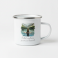 Cold Water Fierce Heart Enamel Mug – 12oz Wild Swimming Mug for Women - Brunette Hair