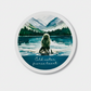 Cold Water, Fierce Heart Round Coaster – Wild Swimmer in Lake with Bobble Hat (Blonde or Brunette) | Outdoor Swim Décor
