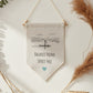 Balance Found, Spirit Free Line Art Paddleboarder on Lake Boho Home Décor, Outdoor & Mindfulness Inspiration Linen Wall Hanging