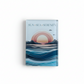 Sun Sea Serenity Glass Magnet – Layered Sun Over Ocean Retro Design
