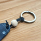 Dance with the Moon, Rise with the Sun Keyring – Retro Motel Style Boho Keychain with Night Sea & Beach Design, Gift for Free Spirits
