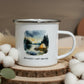 Disconnect Camp Breathe Enamel Mug – Watercolour Lake Camping Mug 12oz