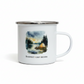 Disconnect Camp Breathe Enamel Mug – Watercolour Lake Camping Mug 12oz