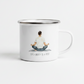 Each Breath Is A Reset Enamel Mug – 12oz Yoga Line Art Mug