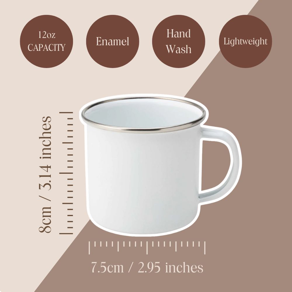 Balance Found Spirit Free Enamel Mug – 12oz Paddleboard Line Art Mug