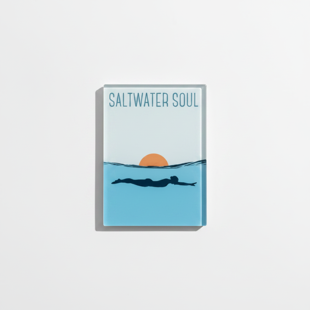Saltwater Soul Glass Magnet – Female Ocean Swimmer