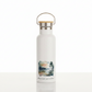 Less Noise More Nature Metal Water Bottle – 500ml Stainless Steel Insulated Flask with Watercolour Nature Design