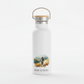 Nature Sets the Pace Metal Water Bottle – 500ml Stainless Steel Insulated Flask with Watercolour Female Mountain Biker Design