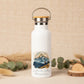 Nature Sets the Pace Metal Water Bottle – 500ml Stainless Steel Insulated Flask with Watercolour Hiker & Mountain Design