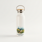 Nature Sets the Pace Metal Water Bottle – 500ml Stainless Steel Insulated Flask with Watercolour Mountain Biking Design