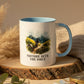 Mug with nature-themed design and 'Nature Sets the Pace' text on a gray background
