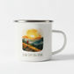 Slow Steps Big Views Enamel Mug – 12oz Watercolour Hiking Mug