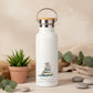 Stillness Is Power in Disguise Metal Water Bottle – 500ml Stainless Steel Insulated Flask with Watercolour Stacking Stones Design