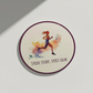 Stride, Steady, Spirit, Calm Round Coaster – Watercolour Running Design | Mindful Adventure Décor