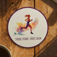 Stride, Steady, Spirit, Calm Round Coaster – Watercolour Running Design | Mindful Adventure Décor
