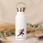 Stride Steady Spirit Calm Metal Water Bottle – 500ml Stainless Steel Insulated Flask with Rainbow Watercolour Male Runner Design