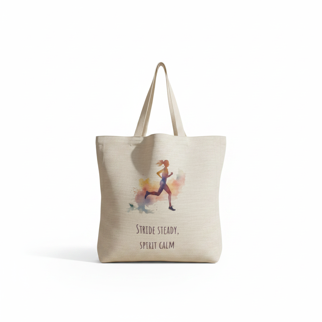 Stride Steady Spirit Calm Tote Bag – Female Empowerment Linen Design