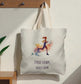Stride Steady Spirit Calm Tote Bag – Female Empowerment Linen Design