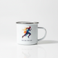 Stride Steady Spirit Calm Enamel Mug – 12oz Male Runner Line Art Mug