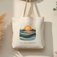 Sun Sea Serenity Tote Bag – Layered Sunset & Sunrise Ocean Design