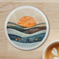 Sunset Soul Round Coaster – Layered Ocean & Sunset Watercolour Design | Tranquil Boho Décor