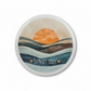 Sunset Soul Round Coaster – Layered Ocean & Sunset Watercolour Design | Tranquil Boho Décor