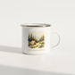 Tents Trails Freedom Enamel Mug – 12oz Watercolour Camping Mug