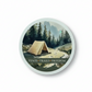 Tents, Trails, Freedom Round Coaster – Watercolour Camping Design | Outdoor Adventure & Boho Décor