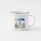 Wild Heart Free Spirit Enamel Mug – 12oz Camping Coffee Cup with Watercolour Wanderlust Design